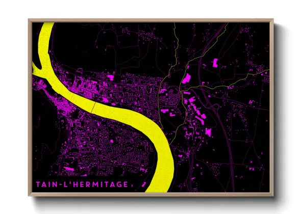 Une affiche de carte sur Tain-l'Hermitage
