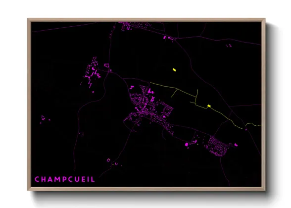 Une affiche de carte sur Champcueil