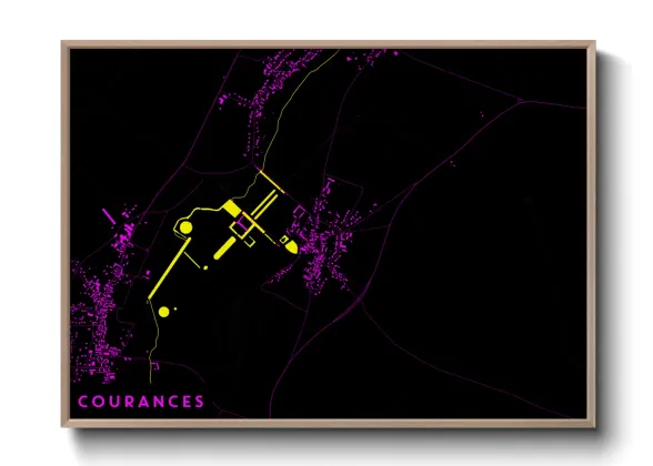 Une affiche de carte sur Courances
