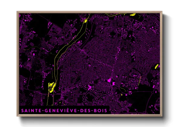 Une affiche de carte sur Sainte-Geneviève-des-Bois