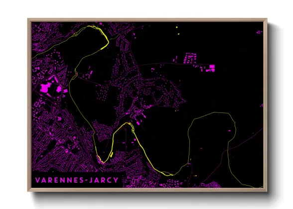 Une affiche de carte sur Varennes-Jarcy