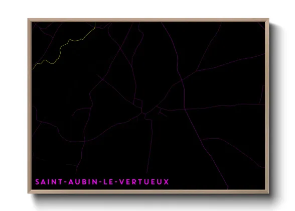 Une affiche de carte sur Saint-Aubin-le-Vertueux
