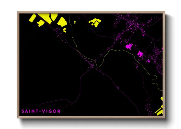 Une affiche de carte sur Saint-Vigor