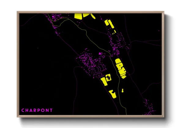 Une affiche de carte sur Charpont