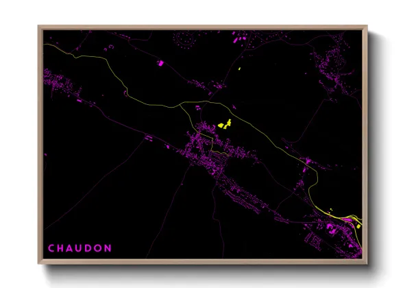 Une affiche de carte sur Chaudon