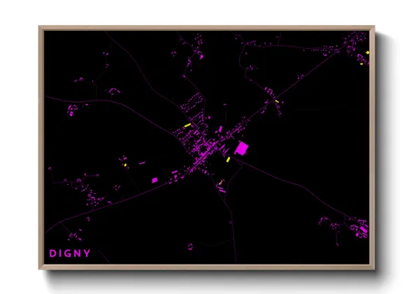 Une affiche de carte sur Digny