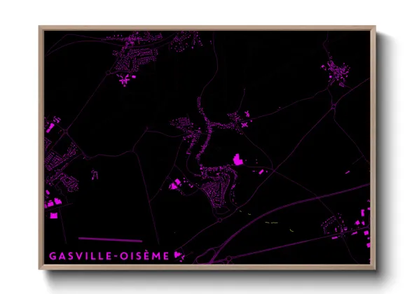 Une affiche de carte sur Gasville-Oisème