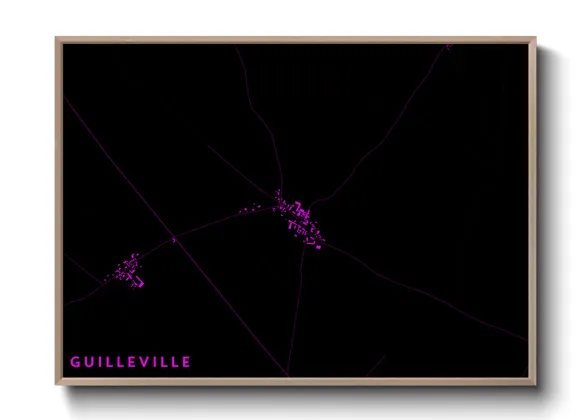 Une affiche de carte sur Guilleville
