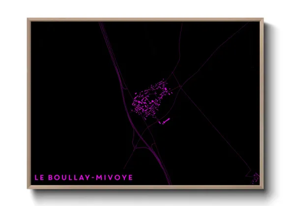 Une affiche de carte sur Le Boullay-Mivoye