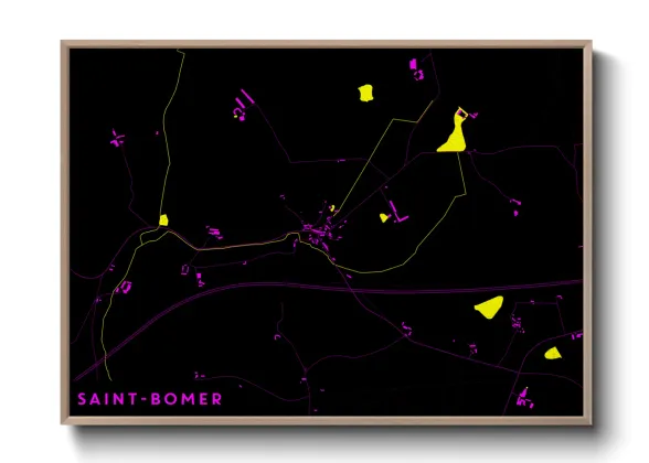 Une affiche de carte sur Saint-Bomer