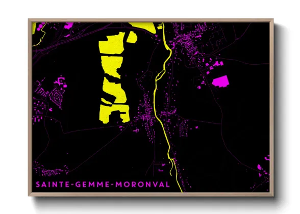 Une affiche de carte sur Sainte-Gemme-Moronval