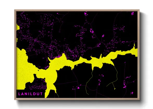 Une affiche de carte sur Lanildut