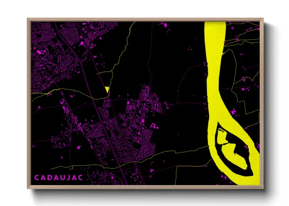 Une affiche de carte sur Cadaujac