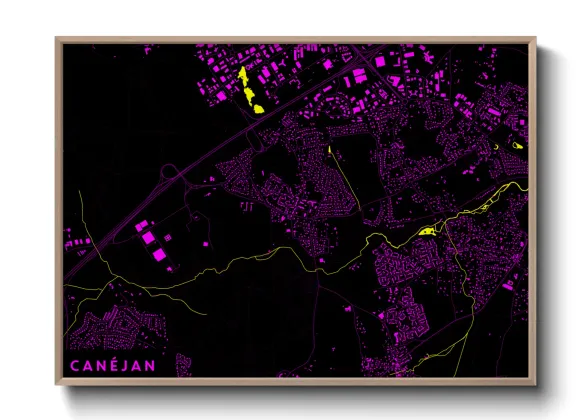 Une affiche de carte sur Canéjan