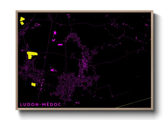 Une affiche de carte sur Ludon-Médoc