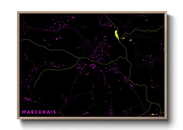 Une affiche de carte sur Marcenais