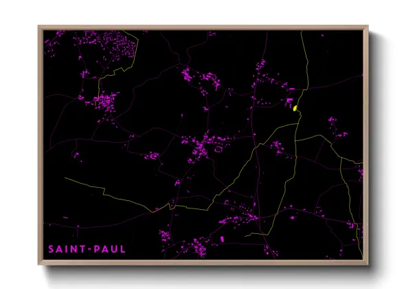 Une affiche de carte sur Saint-Paul