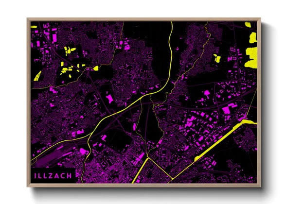 Une affiche de carte sur Illzach