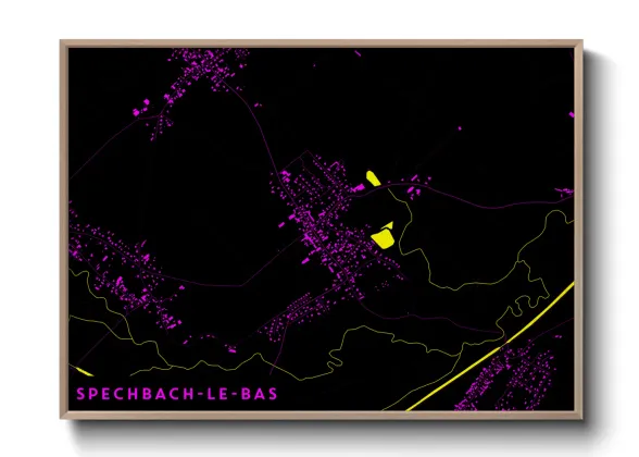 Une affiche de carte sur Spechbach-le-Bas