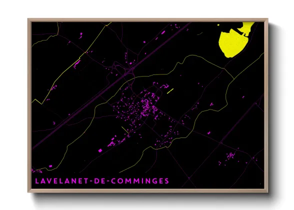 Une affiche de carte sur Lavelanet-de-Comminges
