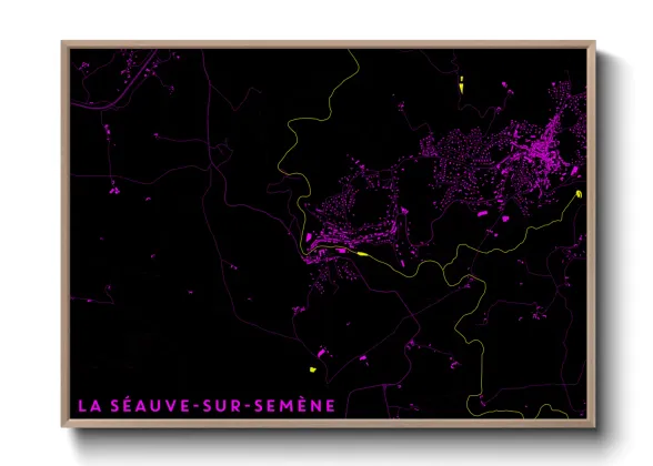 Une affiche de carte sur La Séauve-sur-Semène