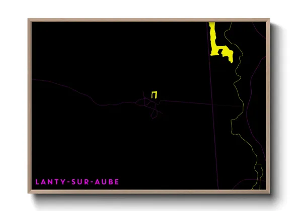 Une affiche de carte sur Lanty-sur-Aube