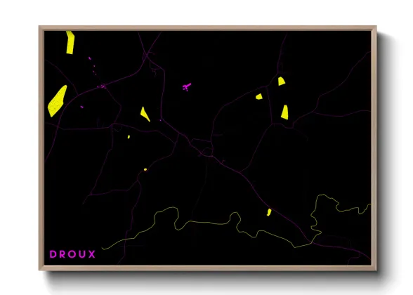 Une affiche de carte sur Droux