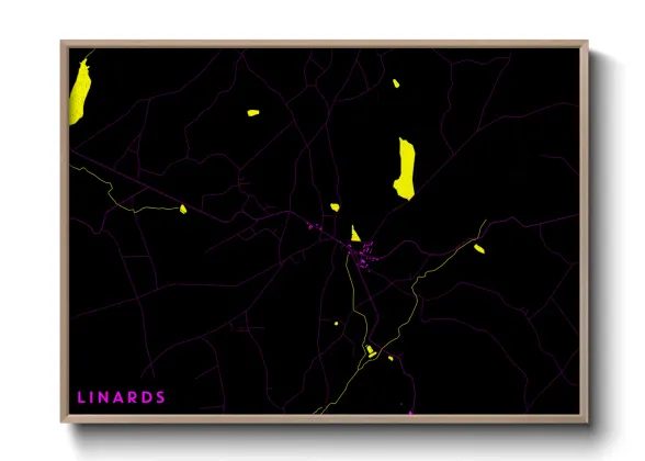 Une affiche de carte sur Linards