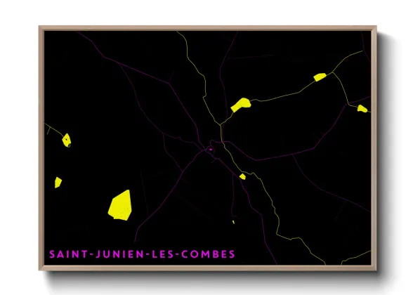 Une affiche de carte sur Saint-Junien-les-Combes