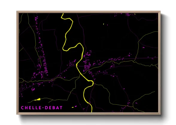 Une affiche de carte sur Chelle-Debat