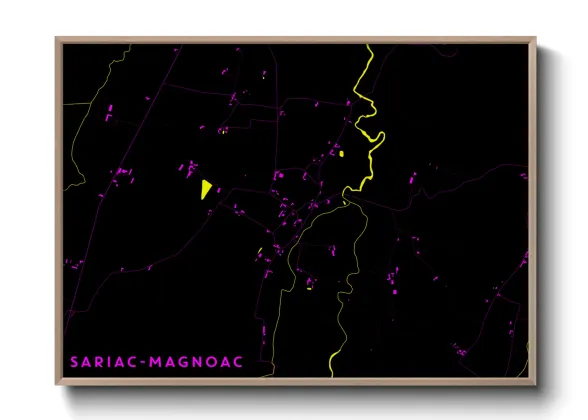 Une affiche de carte sur Sariac-Magnoac