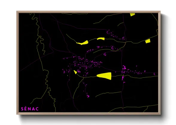 Une affiche de carte sur Sénac