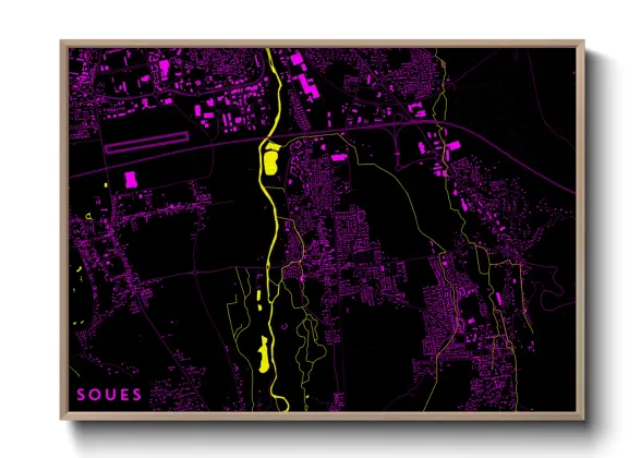 Une affiche de carte sur Soues