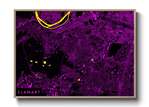 Une affiche de carte sur Clamart