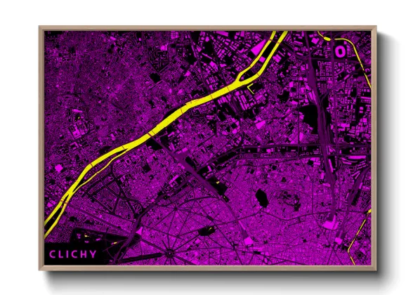 Une affiche de carte sur Clichy