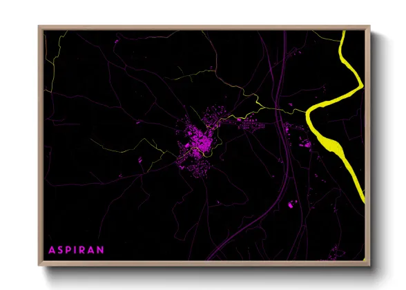 Une affiche de carte sur Aspiran