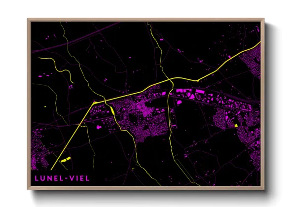 Une affiche de carte sur Lunel-Viel