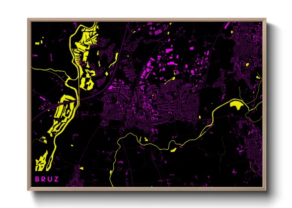 Une affiche de carte sur Bruz