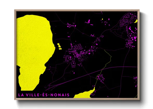Une affiche de carte sur La Ville-ès-Nonais