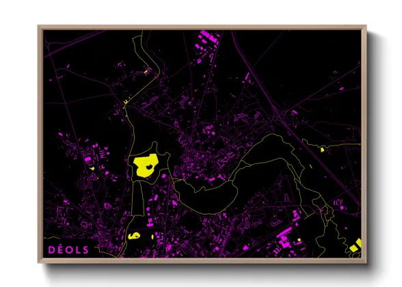 Une affiche de carte sur Déols