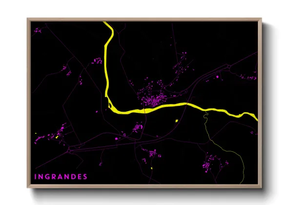 Une affiche de carte sur Ingrandes