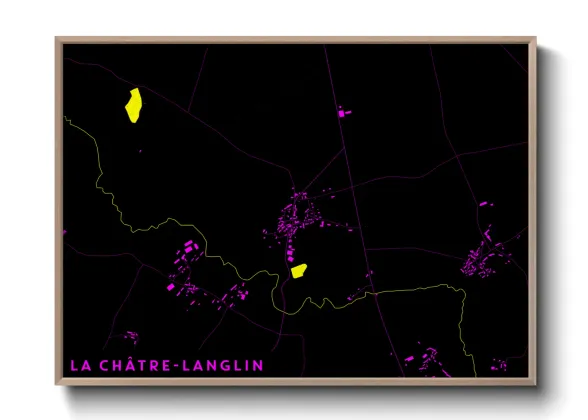 Une affiche de carte sur La Châtre-Langlin
