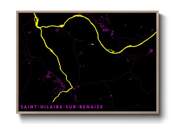 Une affiche de carte sur Saint-Hilaire-sur-Benaize