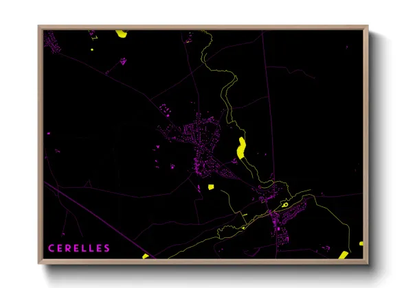 Une affiche de carte sur Cerelles