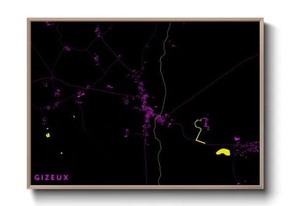 Une affiche de carte sur Gizeux