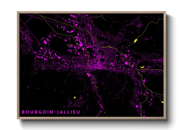 Une affiche de carte sur Bourgoin-Jallieu