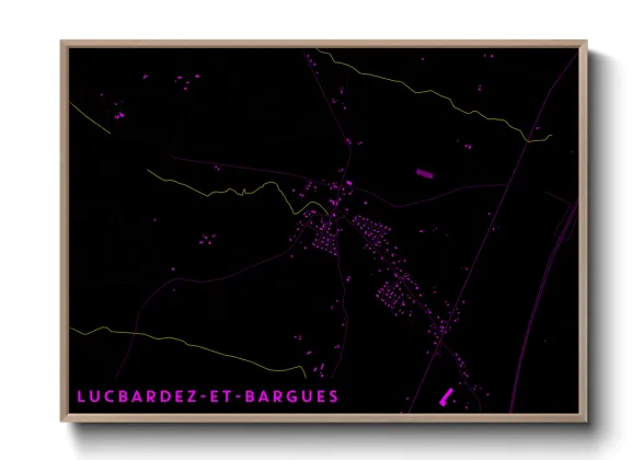 Une affiche de carte sur Lucbardez-et-Bargues