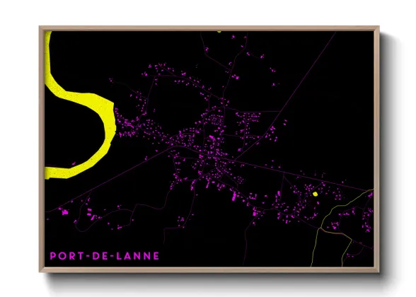 Une affiche de carte sur Port-de-Lanne