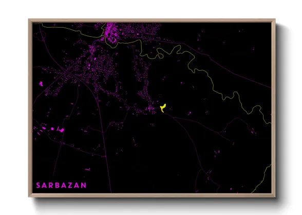 Une affiche de carte sur Sarbazan