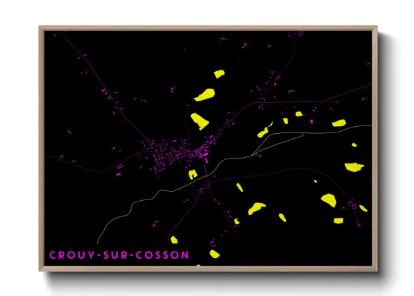 Une affiche de carte sur Crouy-sur-Cosson